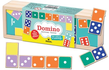 moses. Domino – farbenfroher Spieleklassiker für Kinder, Lernspiel ab 4 Jahren, Gesellschaftsspiel für 2-4 Spieler