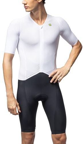 Alé Cycling Men's Triathlon Eagle Short Sleeve Tri Suit, White, L