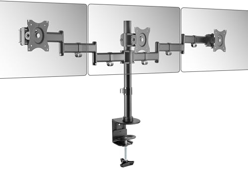 RICOO Monitor Halterung 3-er Monitore Monitorhalterung Triple Arme für 13-27 Zoll Computermonitore Bildschirmhalterung TS5911 PC Monitor-Arm Bildschirm Stand Tischhalterung Halter Monitorhalter