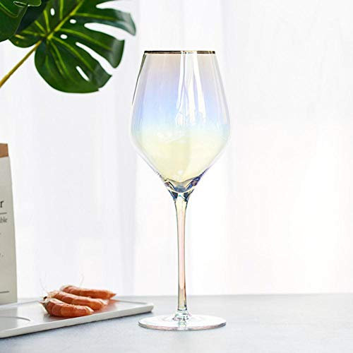 SAGIUSDM Dream Gradient Rainbow Goblet Glass Glass Champagne Glass, Copa Grande de Borgoña