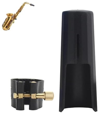 OriGlam Woodwinds Capuchon pour bec de saxophone soprano en cuir avec embout en plastique pour saxophone (Soprano)