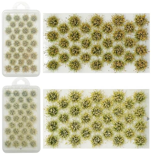 Woohome 2 Cajas de Césped Estático, Modelo de Mechones de Hierba, Ferrocarril, Artificial, Tupido, Racimo de Flores, Grupos de Vegetación para Tren, Paisaje y Modelado