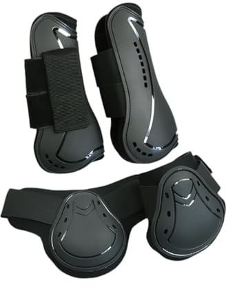 Amagogo 4 Piezas de Protectores de tendones para Caballos, Protectores para Patas Delanteras y traseras, Mallas para Caballos, Equipos de protección para, M