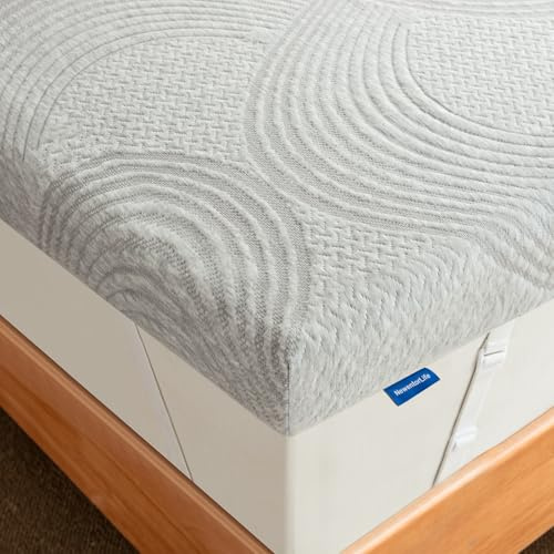 NewentorLife Memory Foam Mattress Topper with 125-Night Sleep Trail Single (90x190x7cm) Classic Grey