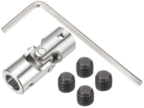 QUARKZMAN Giunto Universale Albero Flessibile da 12mm a 12mm ID, L52XD20 Metallo Giunti Rotabili a 45° con Viti Set Chiavi per Auto Modello Nave Motore Albero di Trasmissione Collegamento