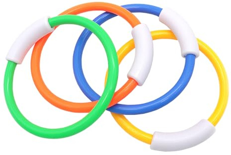 CHUNLINLAODA 4Pcs Diving Ring Toys, Diving Toys for Kids, Swimming Pool Sinking Toy, Dive Ring Underwater Diving Toy, Underwater Training Accessories, Diving Games Children's Gifts (A)