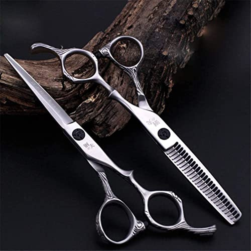 Genérico Juego De Tijeras De Peluquería Profesional, Tijeras para Cortar El Cabello De 6.0 Pulgadas, Tijeras De Entresacar Japonesas De Acero Inoxidable
