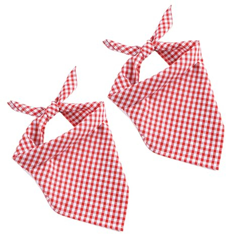 RUGBOL 2 Pcs Scarf, Accessories for Women and Men Chequered Traditional Head Scarf 50×50cm Bandana for Daily Wear Celebrating Festivals Beer Festivals Christmas（Red）