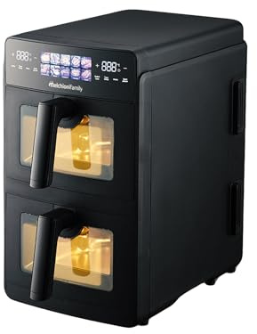 Melchioni Family Giulia luftfritös 10 l dubbel låda, kraftfull och mångsidig, 2 600 W, strömförsörjning 220–240 V