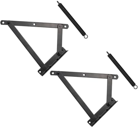 Luxshiny Folding Sofa Spring Hinge and Locking Corner Cabinet Hinge with Spring Loaded Support for Sofa Bed Storage Box Lift-up Door, 1 Pair