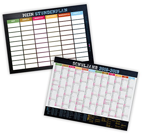 itenga Stundenplan DIN A4 abwischbar 300g Karton beidseitig glänzend folienkaschiert