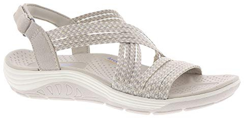 Skechers Reggae Cup-oh, Snap!, Sandali a Punta Aperta Donna, Beige Natural Taupe Gore Nat, 40 EU