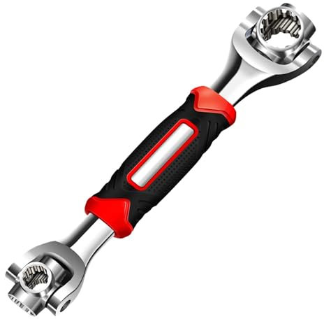 OZNEWLIFE Llave de tubo universal 52 en 1, herramientas de reparación rotativas de acero inoxidable, llave giratoria de 360 grados