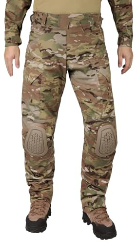 KRYDEX GEAR Herren Taktische Hose mit Knieschoner G4 Kampfhose für Outdoor Airsoft Kampf Jagd(MC, XL)