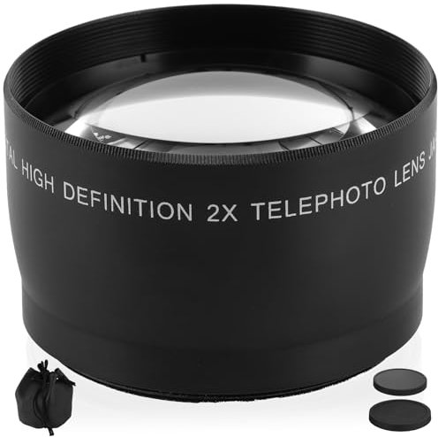 2 lentes de cámara, 2 lentes teleobjetivo con lente macro adicional de vidrio óptico para lente de cámara con diámetro de filtro de 55 mm de montaje de cámara