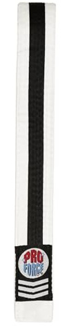 Black Stripe Martial Arts Karate Taekwondo judo Belt (white, 1- child med)