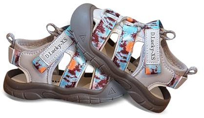 Sandali Bambina 23, Sandali Traspiranti Leggeri con Punta Chiusa Scarpe Casual per l'uso Quotidiano e per Il Gioco all'aperto comode Calzature per Neonati con Suola Morbida. (Grey 22 Toddler)