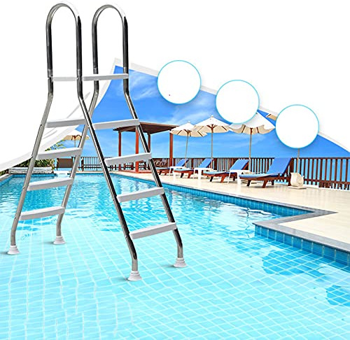 WTLONBF Escalera para Piscina elevada de 52 de Altura, Acero Inoxidable 304, 4 peldaños, Capacidad de Carga máxima de 500 LB.