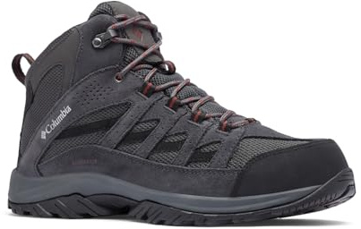 Columbia Crestwood Mid WP wasserdichte Wanderstiefel für Herren, Grau (Dark Grey x Deep Rust), 47 EU