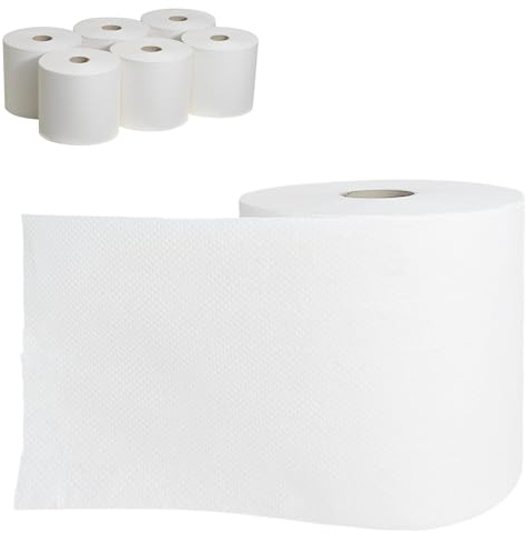 AURSTORE BASA Essuie Tout Gros Rouleau, Bobine Essuie Main, Rouleau Papier Essuie Tout Industriel, Sopalin Par | 450 Feuilles | 2 Plis | (Lot de 6)