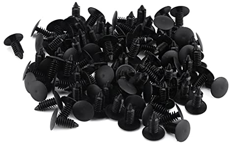 Keenso 100pcs Rivet Clips Plastique,Rivet Fixation Plastique Clips Agrafes Garniture de Porte de Voiture Attache de Fixation de Retenue