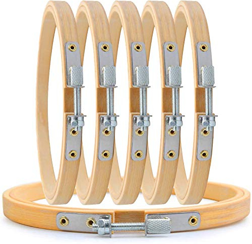 Aros de Bordado BETOY 6 piezas Bastidor para Bordar Aro de Bordado de Madera 10 cm para DIY Arte Artesanía Costura práctica