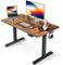 FEZIBO Schreibtisch Höhenverstellbar Elektrisch, 100 x 60 cm Computer Stehschreibtisch mit Memory-Steuerung und Anti-Kollisions Technologie, Schwarzer Rahmen/Braun Tischplatte