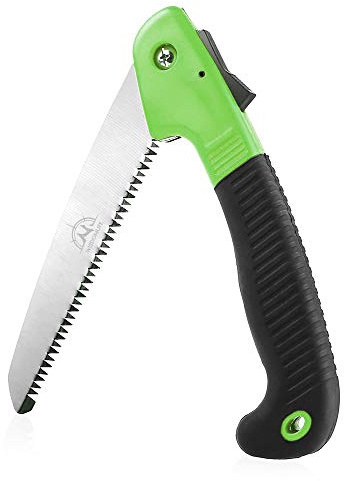 WISDOMLIFE Folding Pruning Saw, 7/180mm Sharp Hand Saw With Premium Secure Lock Comfort Soft Grip, Compact Sturdy Tree Trimmer for Garden Branch, Camping (Green/Black)