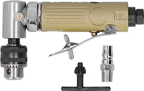 Pneumatic Drill, 90 Degrees Elbow Air Drill, Powerful Angle Drilling Machine for Polishing Grinding Drilling Screwing