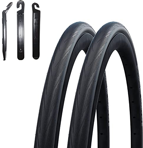 2 x Schwalbe Lugano Endurance 28 Rennradreifen Fahrradmantel 700 x 25C (25-622) inkl. 3 Reifenheber