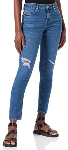 ONLY ONLDAISY Vaqueros Ajustados para Mujer, Cintura Media, Ajustados, Medio De Mezclilla Azul, 31W / 32L
