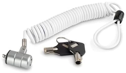 SBEDIRECT Câble antivol PC Ultra-Light Blanc - Unique & Moderne - Léger et Facile à emporter - pour protéger Vos PC du vol à Tout Moment - pour éviter de dangereuses pertes confidentielles