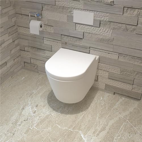 MYB Bathroom Rimless Round Wall Hung Toilet Ceramic Soft Close Seat White Pan