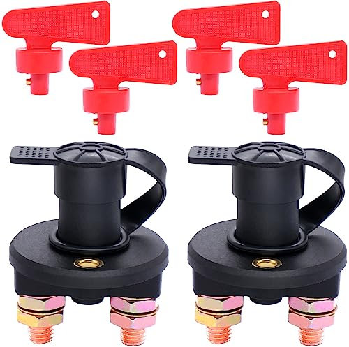 Taiss 2 pezzi Interruttore Batteria Principale Isolatore Isolamento Disconnessione Batteria con Due Chiavi Rimovibili, per Auto, Barca, Camion, Barche, Veicoli, RV ATV ATV DP-2