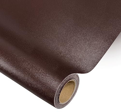 Pelle Adesiva per Riparazioni, Ecopelle Adesiva, Riparazione Pelle 40 x 150 cm, Pellicola Adesiva per Mobili in Pelle per Tappezzeria, per Armadietti, Sedili Auto, Divani, Marrone