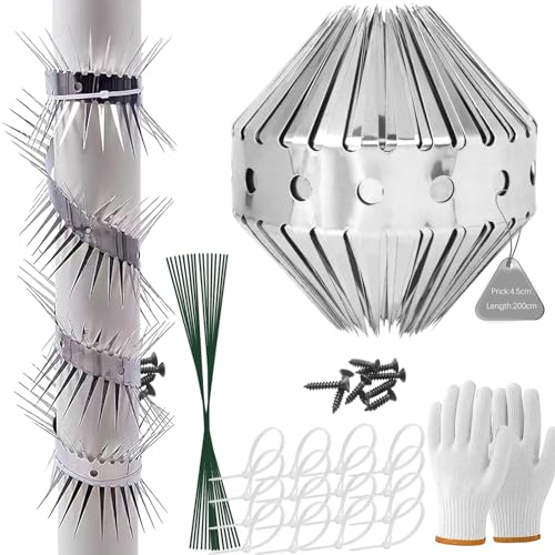 Gxlaihly Protezione per martore,Cintura Repellente per Gatti con Guanti e di Filo di Legatura, Cintura Anti-Martore per Tubi di Scolo,Cintura Repellente per Gatti,Repellente per Procioni (45 mm x 2 m)