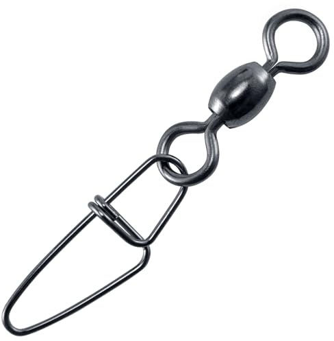 Alwonder Émerillon avec Agrafe Fabriqué en INOX et Plaqué cuivre Accessoires de Pêche Posséder Une Bonne Traction Agrafe Double Résistant à la Corrosion Convient pour l'eau Douce et Salée #6+1
