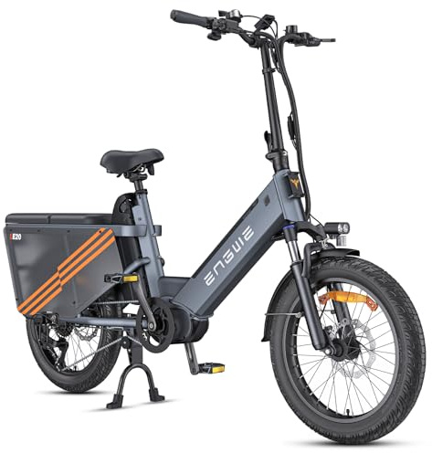 ENGWE Velo Electrique pour Adultes, Vélo électrique avec 250W 100Nm Moteur Central, Ebike avec Suivi APP, vélo électrique 25KM/H avec 48V 19.2AH/38.4AH Batterie Amovible jusqu'à 180/350KM, LE20 Cargo