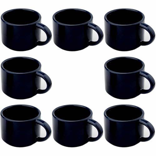 myGrtfam Set di 8 tazzine da caffè in porcellana per espresso, tazza da caffè Demitasse, 270 ml, blu tinta unita