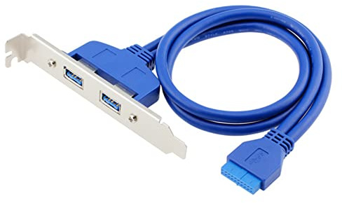 MOLKASIA 50 cm PC Mainboard 20 Pin auf USB Ports für Express Kabel Motherboard 2 USB 3.0 Panel Bracket Verlängerungskabel 5Gbp