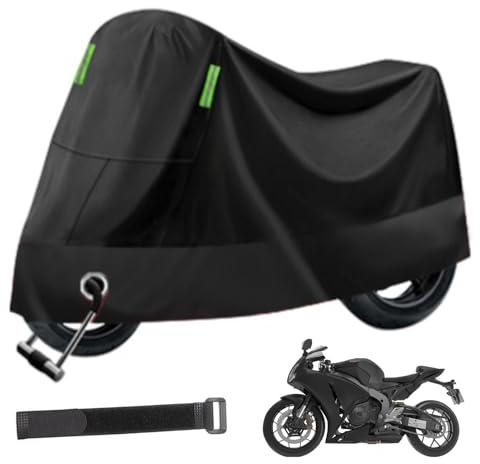 Motorbike Cover, Waterproof Motorcycle Cover Outdoor Indoor, 210D Oxford Sun Rain UV Dust Protective Covering, for Moped Scooter Motocross, 200 x 110 x 90 cm
