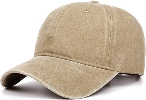 Lynmquober Kids Baseball Cap Washed Cotton Sport Hat for Boys Girls Khaki