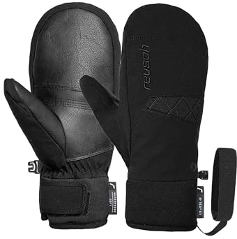 Reusch Malone R-TEX XT Muffole unisex - Isolamento in lana impermeabile, antivento, traspirante, softshell, pelle vegana, cinturino da polso - donna e uomo per sport invernali