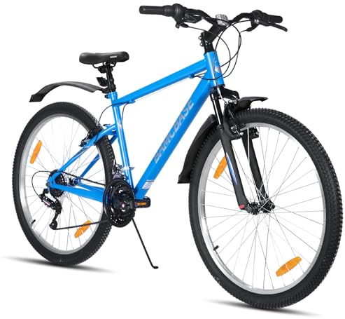 HILAND Agave 27,5 Zoll Mountainbike, Vorder- und Hinterrad-V-Bremse, Herren und Damen Fahrrad mit 18-Gang, Hochfester Stahlrahmen, Mountainbike für Erwachsene, Blau