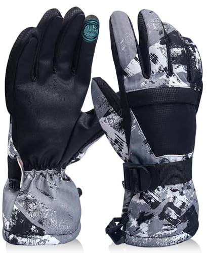 Guantes de Esquí, Guantes de Impermeables y Térmicos para Hombre y Mujer, Snowboard y Nieve en Familia, Guante de Clima frío, Waterproof and Warm Gloves Suitable for Outdoor Skiing Activities, M