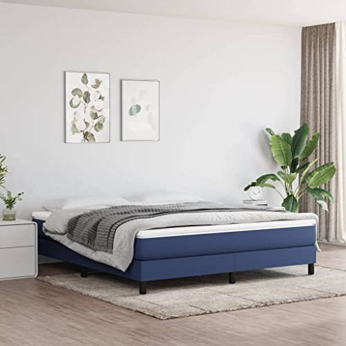 Plumbpyr Fjädermadrass i fickstorlek medium i blått 160 x 200 x 20 cm med ventilerande tyg, komfortmadrass för vuxna och tonåringar, fjädermadrass för vilsam sömn och optimal