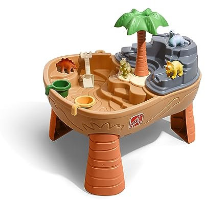 Step2 Dino Dig Sand & Wassertisch mit Dinosaurier & Jungle | Wasserspieltisch für Kinder mit 7-teiligem Zubehör Set | Wasserspielzeug/Sandtisch für den Garten