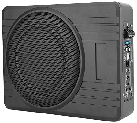 Akozon Under Seat Subwoofer, Underseat Subwoofer, Car Stereo 10inch 12V 800W Slim Audio Bass Speaker Clear Sound for Car Modification Sub-No Lost Space