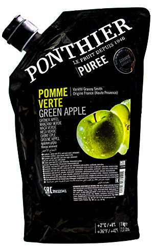 Food-United APFEL PÜREE Granny Smith Frucht-Püree von Ponthier 6x 1KG für Smoothie-Bowl-Quark-Sorbet-Gelée-Topping ohne künstliche Zusätze ausgewählte Früchte