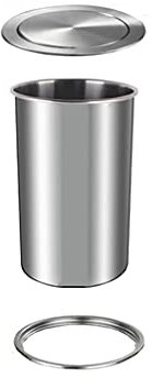 WPBOY mülleimer Runde Einbau-Theor-Deckel-Mülleimer-Mülleimer-Mülleimer-Mülleimer-Dose aus Edelstahl-Mülleimer für Küche, Toilette, Arbeitsplatte Praktischer Mülleimer